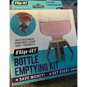Flip-It! Bottle Emptying Kit Bottle Cap Condiment Lotion Shampoo | Grey NEW